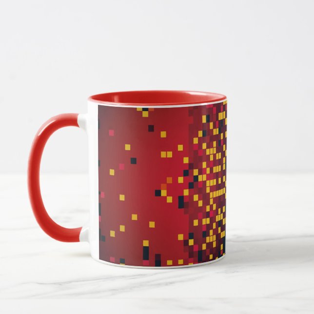 Caneca Arte de explosão de pixel vibrante (Esquerda)