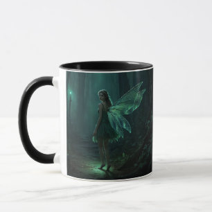 Caneca Arte de Fantasia de Fada de Floresta Encantada
