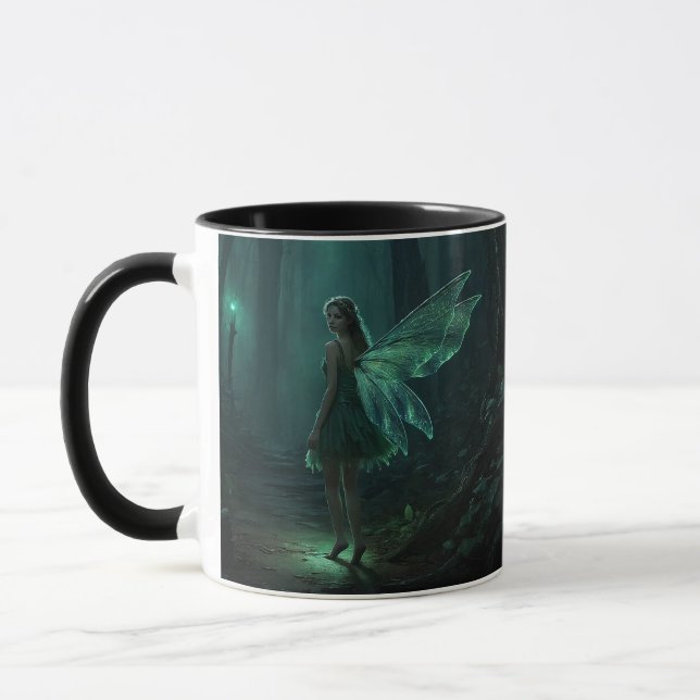 Caneca Arte de Fantasia de Fada de Floresta Encantada (Esquerda)