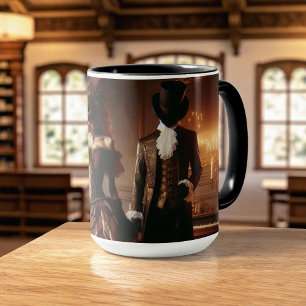 Caneca Arte de Fantasia Steampunk Vitoriana de Mascarada
