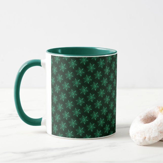 Caneca Arte de Floco de Neve de Cristal Esmeralda (Com Donut)