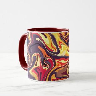 Caneca Arte de Fluido Abstrato vibrante com Paleta de Cor