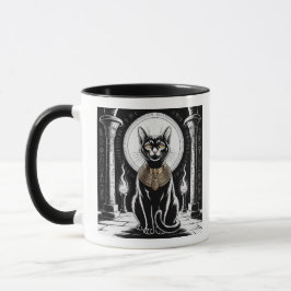 Caneca Arte de Gato Negro egípcio