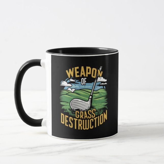 Caneca Arte de Golfe: Arma de Destruição de Grama (Esquerda)