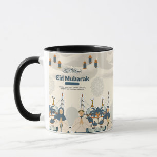 Caneca Arte de Ilustração da Lanterna da Mesquita Eid Mub