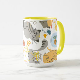 Caneca Arte de Ilustração de Gato