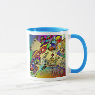 Caneca Arte de impressão luminosa da celebração do Purim 