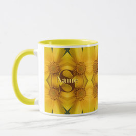 Caneca Arte de iniciais de monograma personalizado com pé