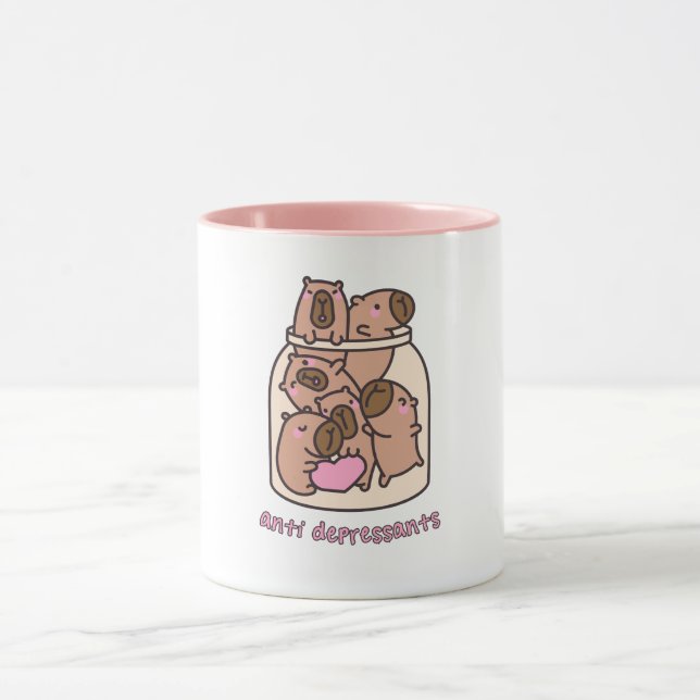 Caneca Arte de Jarro de Capivara - "Antidepressivos" Capr (Centro)