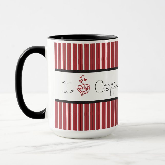 Caneca Arte de Letra Eu Amo Café (Esquerda)