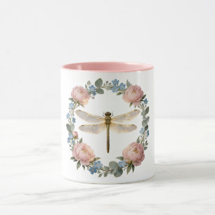 Caneca Arte de Libélula com Brilho Etéreo