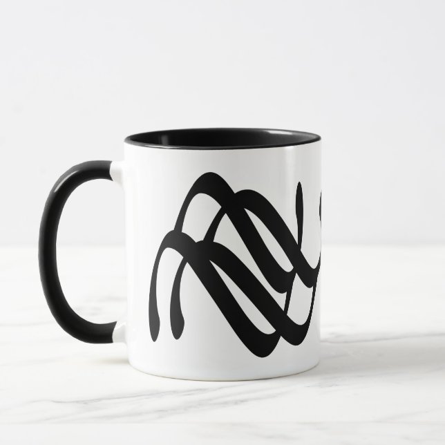 Caneca arte de linha geométrica abstrato (Esquerda)