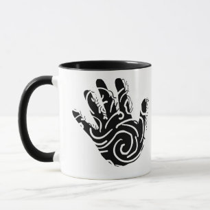 Caneca arte de linha geométrica abstrato
