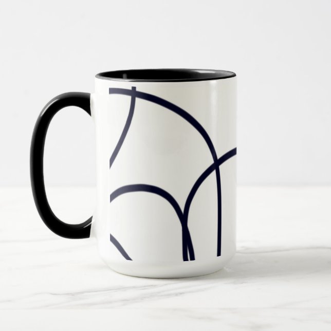 Caneca Arte de linha minimalista, preto e branco (Esquerda)