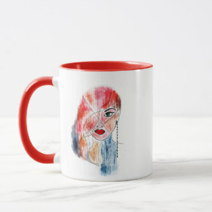 Caneca Arte de Linha Neurográfica Caprichosa Garota Color
