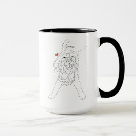 Caneca Arte de Linha Pet Retriever Golden com Nome
