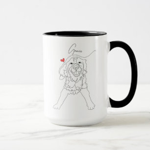 Caneca Arte de Linha Pet Retriever Golden com Nome