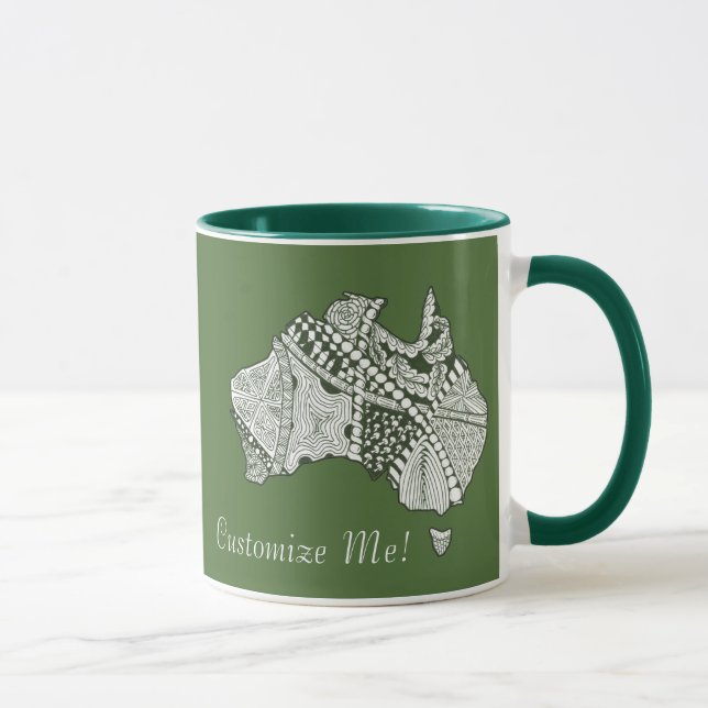 Caneca Arte de Mapa de Souvenir - Cor Personalizada da Au (Direita)