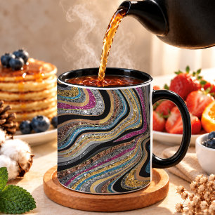Caneca Arte de mármore feminino cintilante Glam glitter