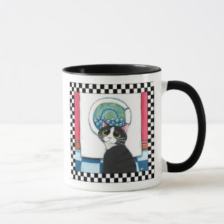 Caneca Arte de observação do gato da máquina de lavar |