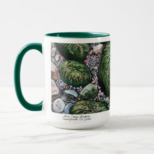 Caneca Arte de paisagem marinha moderna de Greens Beach/T