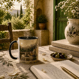 Caneca Arte de Paisagem Mediterrânea do Olival Dourado