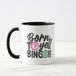 Caneca Arte de palavra de Bingo de grito engraçado 