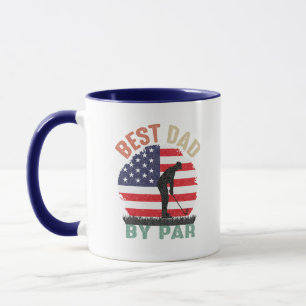 Caneca Arte de palavras engraçadas de pai de golfe
