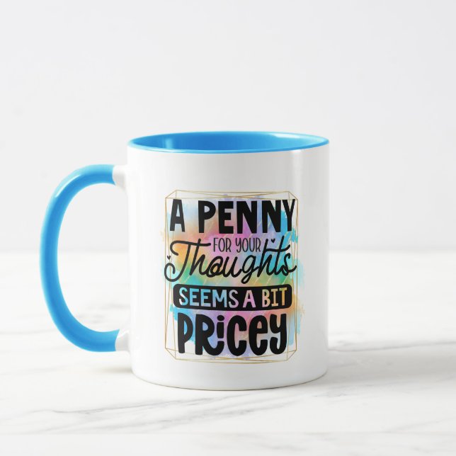 Caneca Arte de palavras engraçadas pensamentos sarcástico (Esquerda)