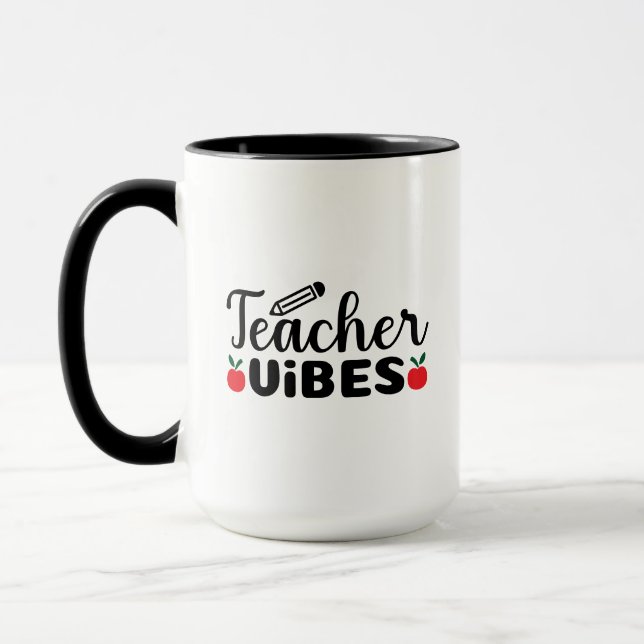 Caneca Arte de Palavras Vibrações de Professor (Esquerda)