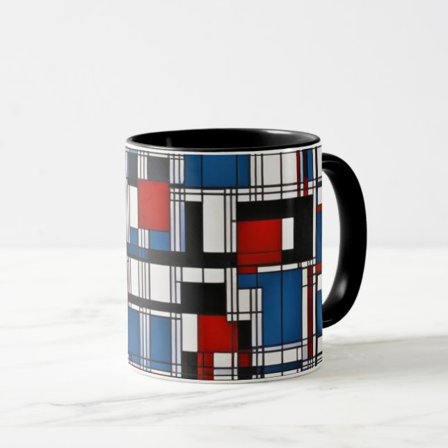 Caneca Arte de Parede Geométrica Abstrato moderna (Frente Esquerda)