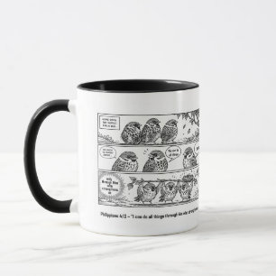 Caneca Arte de Passarinho de Quadrinhos da Escritura Bíbl