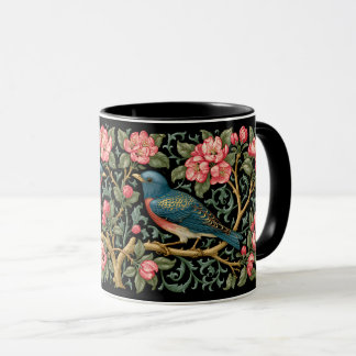 Caneca Arte de Pintura Estilo William Morris Floral de Az
