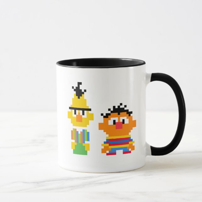 Caneca Arte de Pixel de Bert e Ernie (Direita)