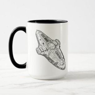 Caneca Arte de Projeto de Espaçonave de Ficção Científica