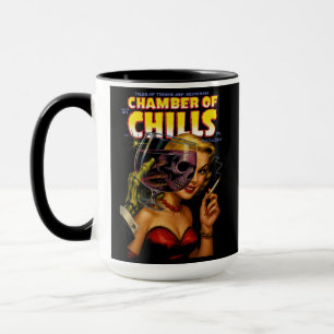 Caneca Arte de Quadrinhos de Terror Vintage – Esqueleto F