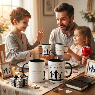 Caneca Arte de Silhueta Personalizada “Nós Te Amamos Papa