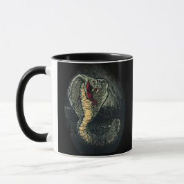 Caneca Arte de Tatuagem de Cobra Feroz na Selva Escura