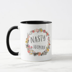 Caneca Arte de Tipografia Floral Flaica De Mulher Desagra