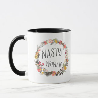 Caneca Arte de Tipografia Floral Flaica De Mulher Desagra