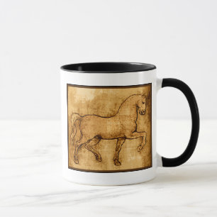 Caneca Arte do cavalo de Leonardo da Vinci