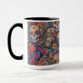 Caneca Arte do Crânio do Açúcar - Dia Intrato dos Mortos