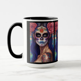 Caneca Arte do Crânio do Açúcar - Rosas e Revelação