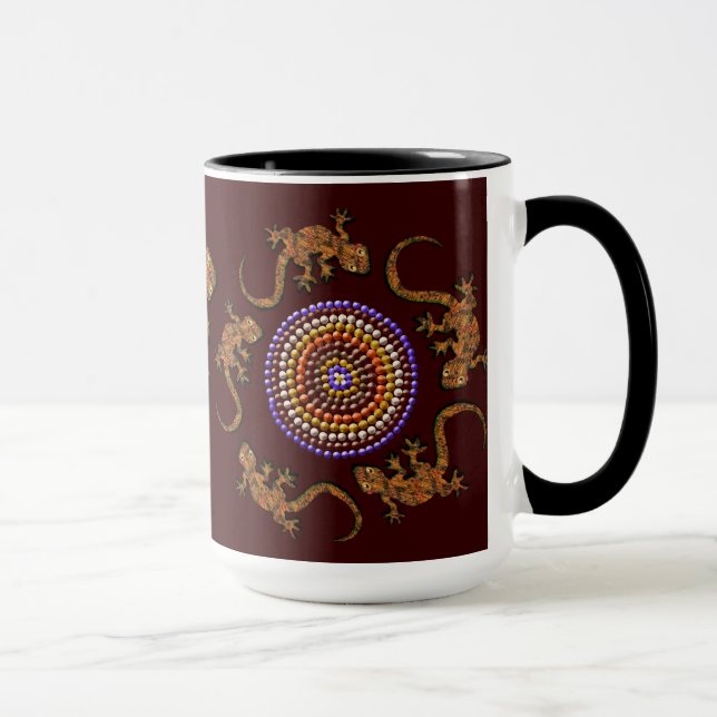 Caneca Arte do Deserto do Estilo aborígene australiano -  (Direita)