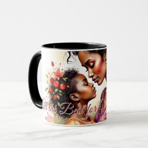 Caneca Arte do Dia das Mães em Estilo Aquarela