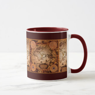 Caneca Arte do Mapa do Velho Mundo - 1481