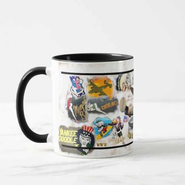 Caneca Arte do nariz do bombardeiro - WW II (Esquerda)