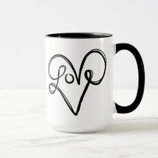 Caneca Arte do texto da tipografia do amor