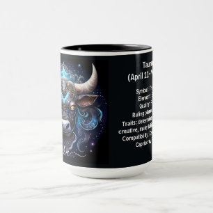Caneca Arte do Zodíaco de Touro para 21 de Abril–20 de Ma