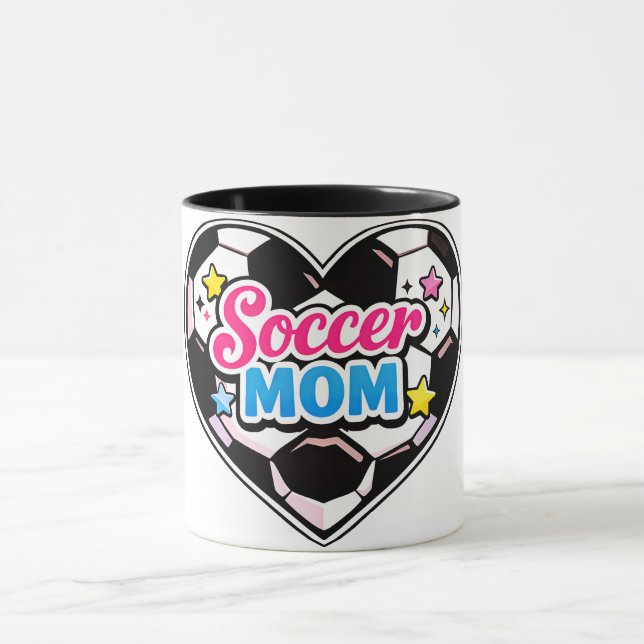 Caneca Arte Elegante Mãe de Futebol em Coração (Centro)